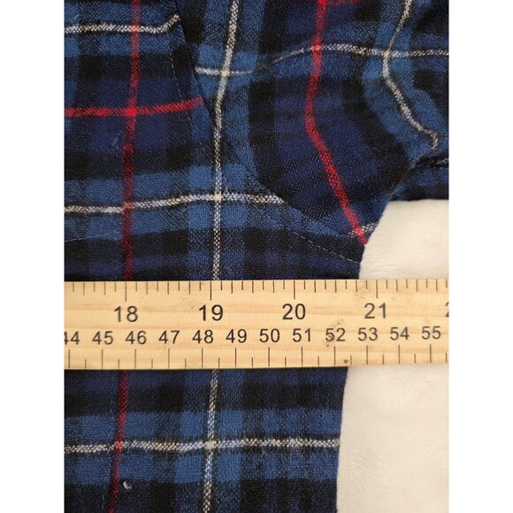 Pendleton Pure Virgin Wool Plaid Elbow Patch ButtonUp Shirt Men Large With Flaws - Picture 5 of 12
